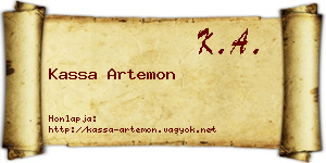 Kassa Artemon névjegykártya